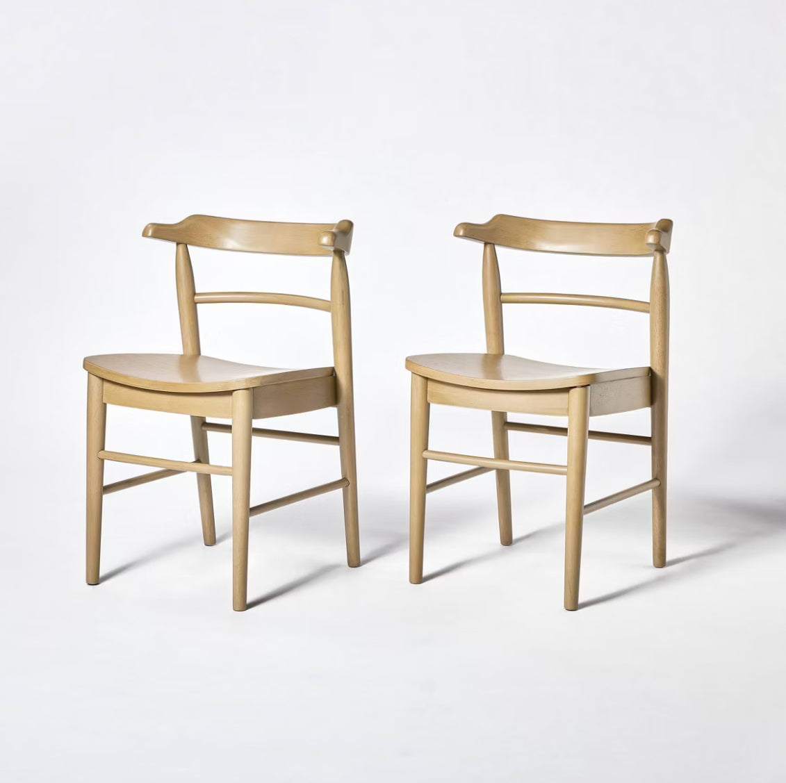 2pk Kaysville Curved Back Wood Dining Chair