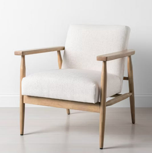 Upholstered Natural Wood Accent Chair Oatmeal - Hearth & Hand