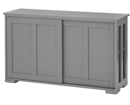 Pacific Stackable Cabinet with Sliding Doors Gray
